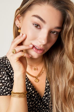 Collier chunky avec pendentif lune Argenté Acier inoxydable h5 Image3